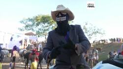 In Brazil, knights and masked riders take to a football pitch for religious festival News Clip