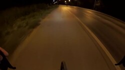 POV bicycle riding, commuter with road racing bike at night Stock Footage