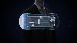 Businessman touching Electronic,  ion battery echo car. Charging car battery. Battery level check, future car. top view. 4k movie. Stock Footage