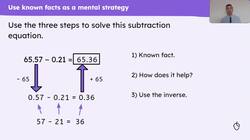 Solve subtraction calculations mentally by using known facts Instructional Video