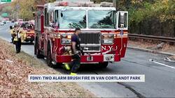 Brush fire rips through parts of Van Cortlandt Park News Clip