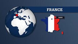 Earth Sphere Map and France Country Map with National Flag Stock Footage