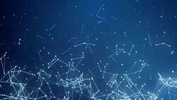 Triangles, dots and lines are connecting with shine on blue abstract moving background . Communications or technology, science connections medicine, visuals, biology, biotechnology, chemistry. Stock Footage