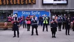 London Bridge staff clap to mark the 72nd anniversary of the NHS News Clip