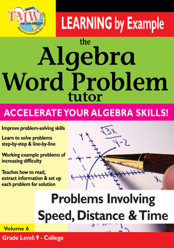 Algebra Word Problem Problems Involving Speed, Distance, and Time Instructional Video