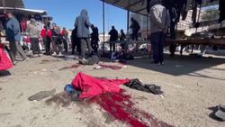 CLEAN : Bloodstains at site of suicide attack in central Baghdad News Clip