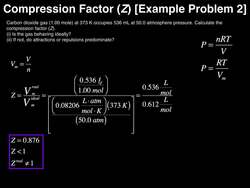Real Gas Behavior | The Compression Factor (Z) [Example #2] Instructional Video