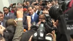 CLEAN : The moment Venezuela's Guaido arrives outside parliament News Clip