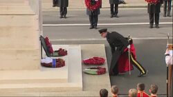 Prince Edward laying wreath at The Cenotaph News Clip