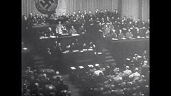 Hitler Makes Speech Promising Friendship and Peace Stock Footage