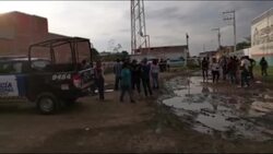 CLEAN : Police at crime scene where gun attack left 24 dead in central Mexico News Clip
