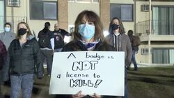 CLEAN : Minnesota: calm 7th night of protest over police shooting of Daunte Wright News Clip