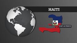 Earth Sphere Map and Haiti Country Map with National Flag Stock Footage