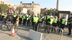 Heavy police presence at anti-lockdown protest News Clip