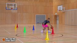Basketball - Zig-zag line cross-overs Instructional Video