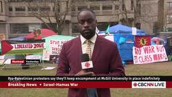 Pro-Palestinian protesters encamped at McGill for 3rd day News Clip
