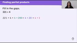 Multiply a 3-digit by a 1-digit number using partitioning Instructional Video