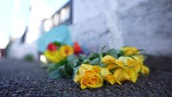 Flowers left outside Reading Ukrainian Community Centre News Clip