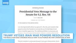 President Trump Vetoes Iran War Powers Resolution News Clip