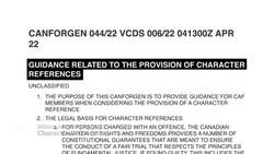 Military prohibits use of its letterhead in character references for convicted soldiers News Clip