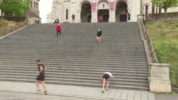 CLEAN : Paris' emblematic Sacré-Coeur basilica virtually deserted on 43rd day of lockdown News Clip