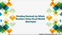Dividing Decimals by Whole Numbers Using Visual Models (Example) Instructional Video