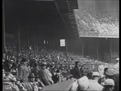 Sports crowd at boxing match, Jack Dempsey in training, USA 1922 Stock Footage