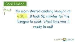 Solving Elapsed Time Word Problems Using a Number Line Instructional Video