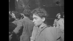 Jewish refugees arriving illegally in Haifa are transferred from the San Demetrio ship to the Empire Heywood for transport to Cyprus in 1946 News Clip