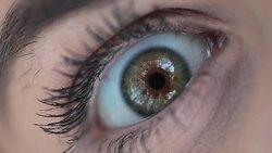 Macro close-up of green female eye outdoors Stock Footage