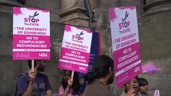 Edinburgh University staff on picket line amid strike over budget cuts News Clip