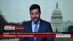 Republican speaker Mike Johnson secures enough votes to win Speaker of the House News Clip