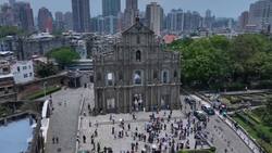 Macau's Urban Tapestry: A Panoramic Drone Experience Stock Footage