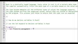 Rust Programming 2023 - A Comprehensive Course for Beginners - How to Declare Variables in Rust - Strings Integers and Booleans in Rust Instructional Video