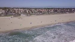 Aerial View of Huntington Beach in Los Angeles California Stock Footage