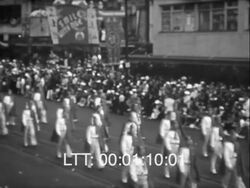 Street Parade in USA, 1940s Stock Footage