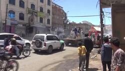 CLEAN : Coronavirus: Health workers disinfect Sanaa streets in war-torn Yemen News Clip