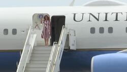 Improved quality of Melania Trump arriving in Accra at start of Africa visit News Clip
