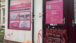 Shadow Welsh secretary’s office daubed with red paint after Gaza vote News Clip