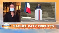 Macron vows to continue 'fight for freedom' as France pays tribute to beheaded teacher Samuel Paty News Clip