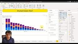 Business Intelligence with Microsoft Power BI - with Material - Creating a Stacked Column Chart in Power BI Instructional Video