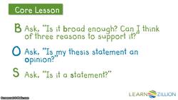 Writing a Strong Thesis Statement Using "BOS" Instructional Video