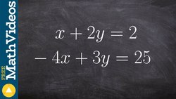 Using a multiplier with one equation to use the add method to solve the system of equation Instructional Video