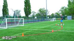 Kicking - (Soccer) Shoot around the goal Instructional Video