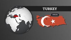 Earth Sphere Map and Turkey Country Map with National Flag Stock Footage