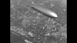 Airship Hindenburg in flight above New York City on the day it was later destroyed by fire News Clip