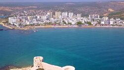 Kiz Kalesi - Korykos Aerial View Stock Footage