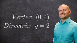 Finding the standard form of a parabola given directrix and vertex Instructional Video