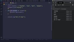 JavaScript Masterclass - Zero to Job-Ready with Hands-On Projects - For Loop (in and of) / 019-1 Instructional Video