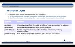 Complete Java SE 8 Developer Bootcamp - The Exception Object Instructional Video
